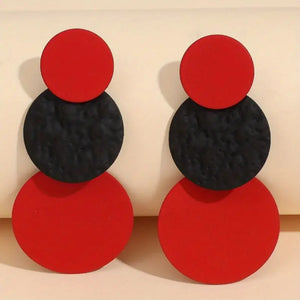 Textured Round Drop Earrings