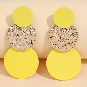 Textured Round Drop Earrings