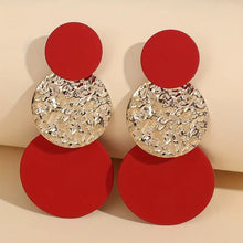 Load image into Gallery viewer, Textured Round Drop Earrings