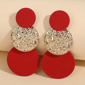 Textured Round Drop Earrings
