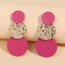 Load image into Gallery viewer, Textured Round Drop Earrings