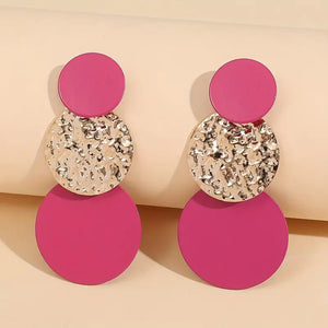 Textured Round Drop Earrings