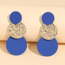 Load image into Gallery viewer, Textured Round Drop Earrings