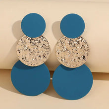 Load image into Gallery viewer, Textured Round Drop Earrings