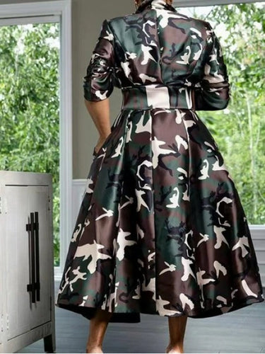 Camo Trench coat dress