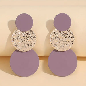 Textured Round Drop Earrings