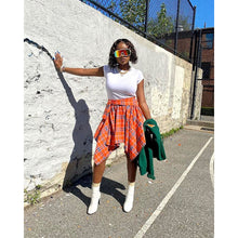 Load image into Gallery viewer, Irregular plaid skirt