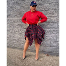 Load image into Gallery viewer, Irregular plaid skirt