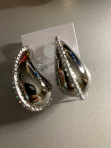 Studded chunky-teardrop earrings