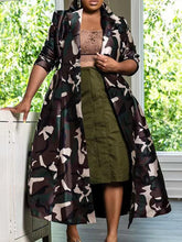 Load image into Gallery viewer, Camo Trench coat dress