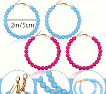 Load image into Gallery viewer, Multi-colored beaded Hoops