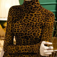 Load image into Gallery viewer, Animal Print turtle neck blouse