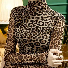 Load image into Gallery viewer, Animal Print turtle neck blouse
