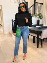Load image into Gallery viewer, PUFF SLEEVE BOW BLOUSE